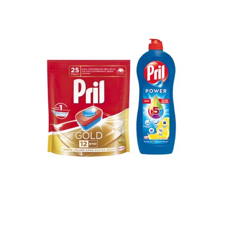 #Pril Gold 25'li Bulaşık Makinesi Tableti&Pril 675 Limon Sıvı Detay Image:1