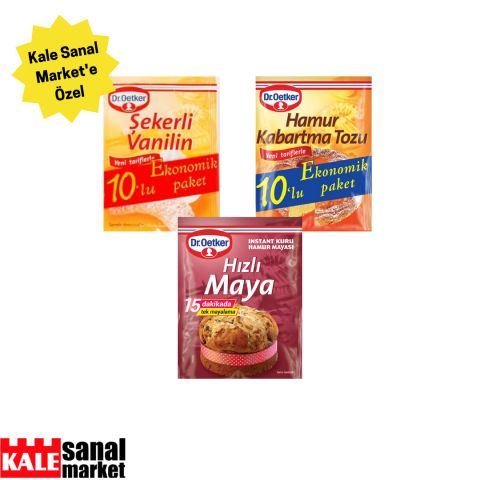 #Dr.Oetker 10'lu Hamur Kabartma Tozu+10'lu Vanilin+Hızlı Maya Detay Image:1